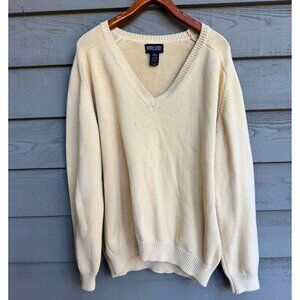 Vintage Lands’ End Cotton V-Neck Sweater L USA